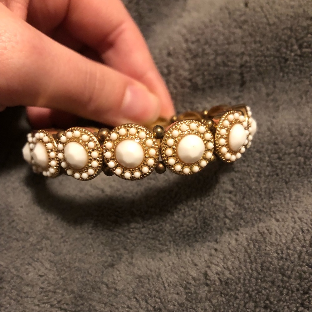Gold and white bracelet